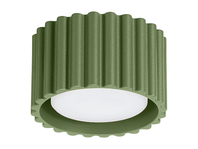 Plafonnier Aura Minimaliste En Aluminium - 1 Sources Lumineuses - L.10 X H.10 Cm - Vert Olive