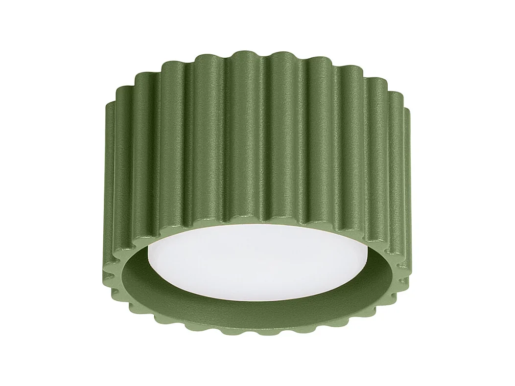 Plafonnier Aura Minimaliste En Aluminium - 1 Sources Lumineuses - L.10 X H.10 Cm - Vert Olive