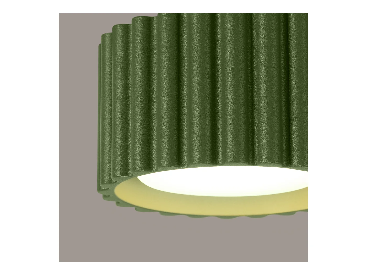 Plafonnier Aura Minimaliste En Aluminium - 1 Sources Lumineuses - L.10 X H.10 Cm - Vert Olive