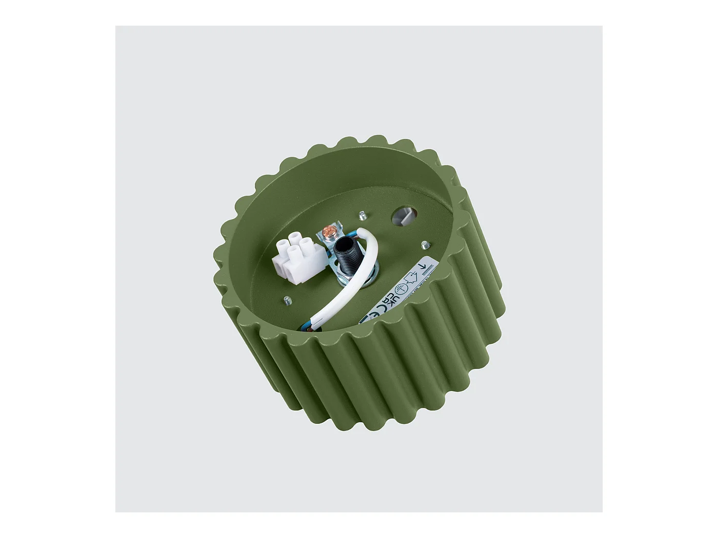 Plafonnier Aura Minimaliste En Aluminium - 1 Sources Lumineuses - L.10 X H.10 Cm - Vert Olive