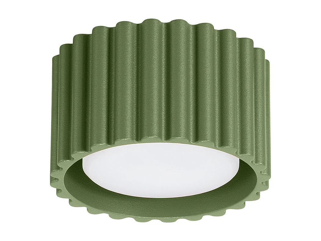 Plafonnier Aura Minimaliste En Aluminium - 1 Sources Lumineuses - L.10 X H.10 Cm - Vert Olive