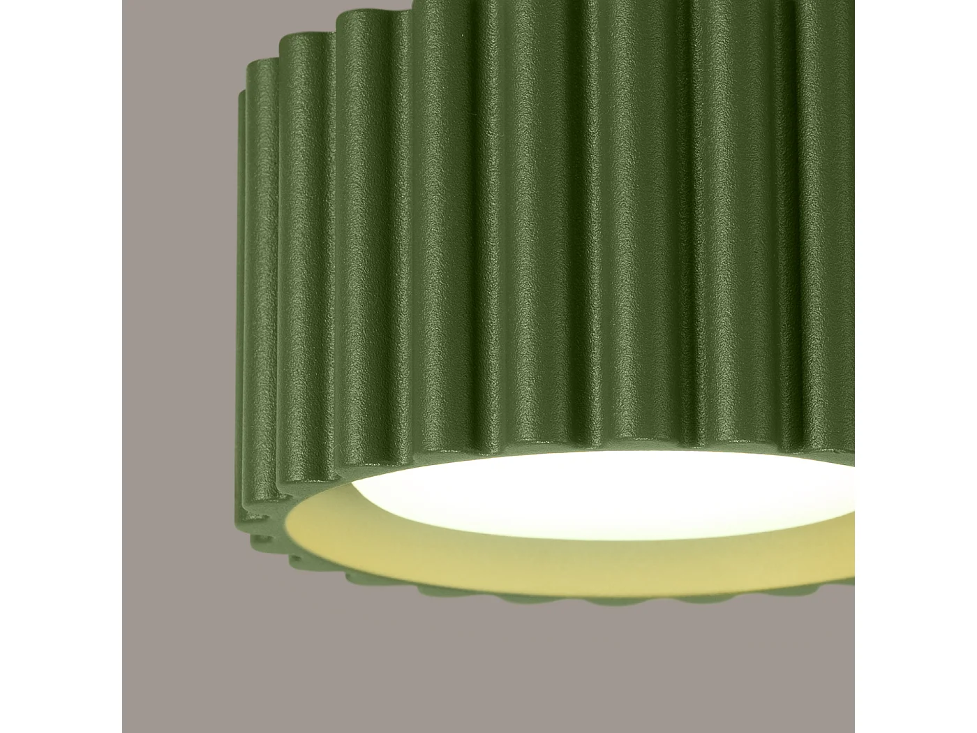 Plafonnier Aura Minimaliste En Aluminium - 1 Sources Lumineuses - L.10 X H.10 Cm - Vert Olive