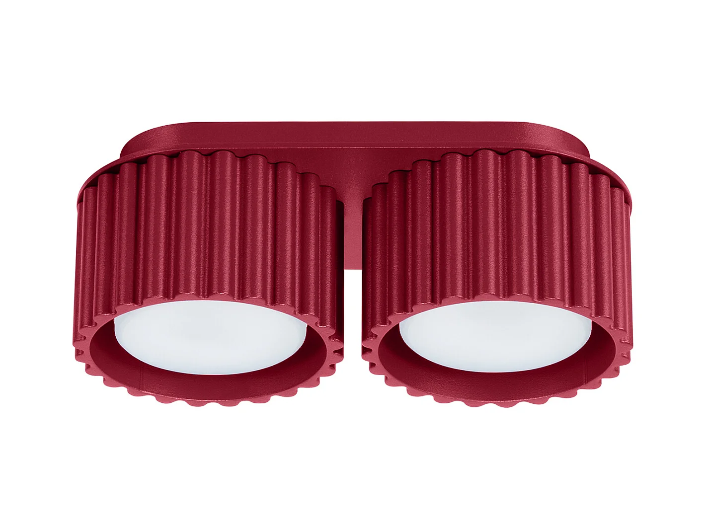 Plafonnier Aura Minimaliste En Aluminium - 2 Sources Lumineuses - L.21 X H.12 Cm - Bourgogne