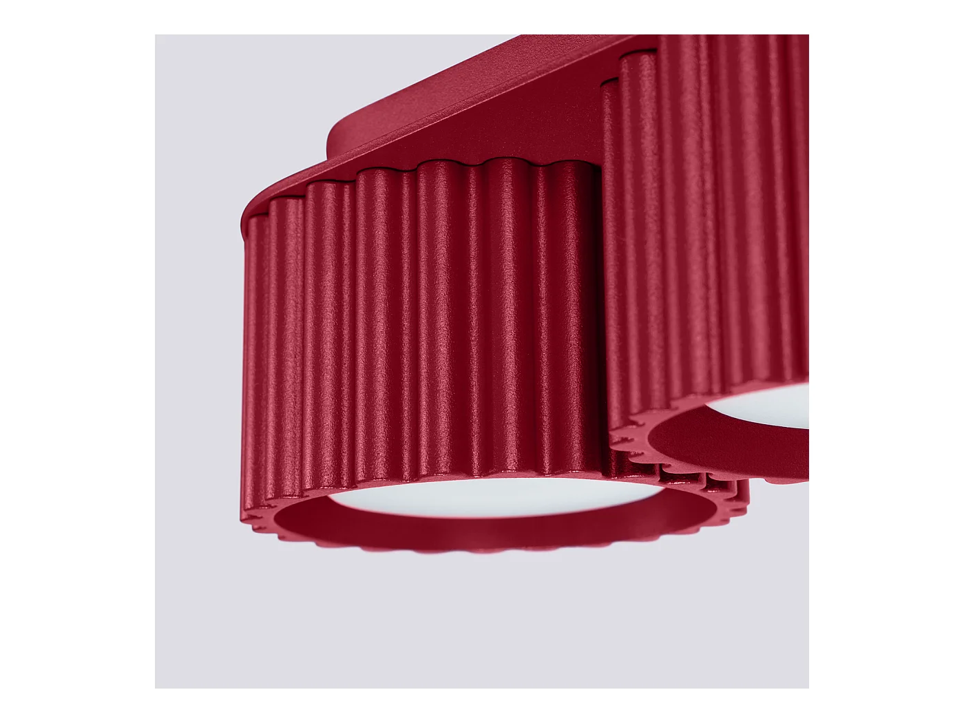 Plafonnier Aura Minimaliste En Aluminium - 2 Sources Lumineuses - L.21 X H.12 Cm - Bourgogne