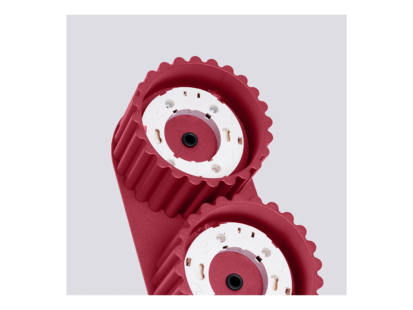 Plafonnier Aura Minimaliste En Aluminium - 2 Sources Lumineuses - L.21 X H.12 Cm - Bourgogne