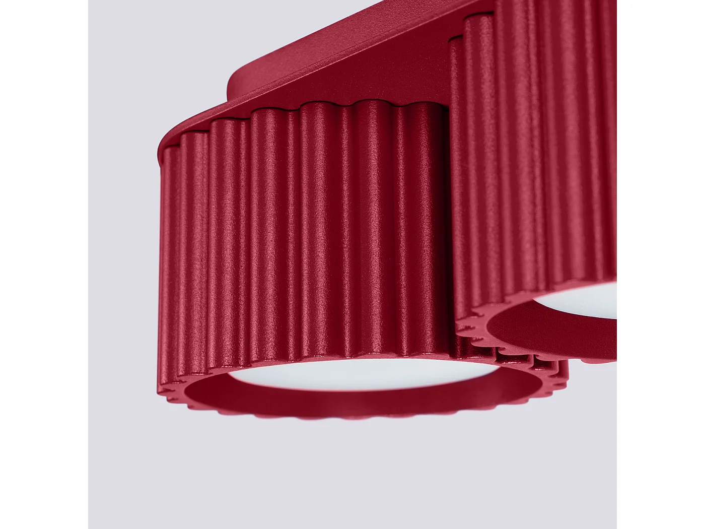 Plafonnier Aura Minimaliste En Aluminium - 2 Sources Lumineuses - L.21 X H.12 Cm - Bourgogne