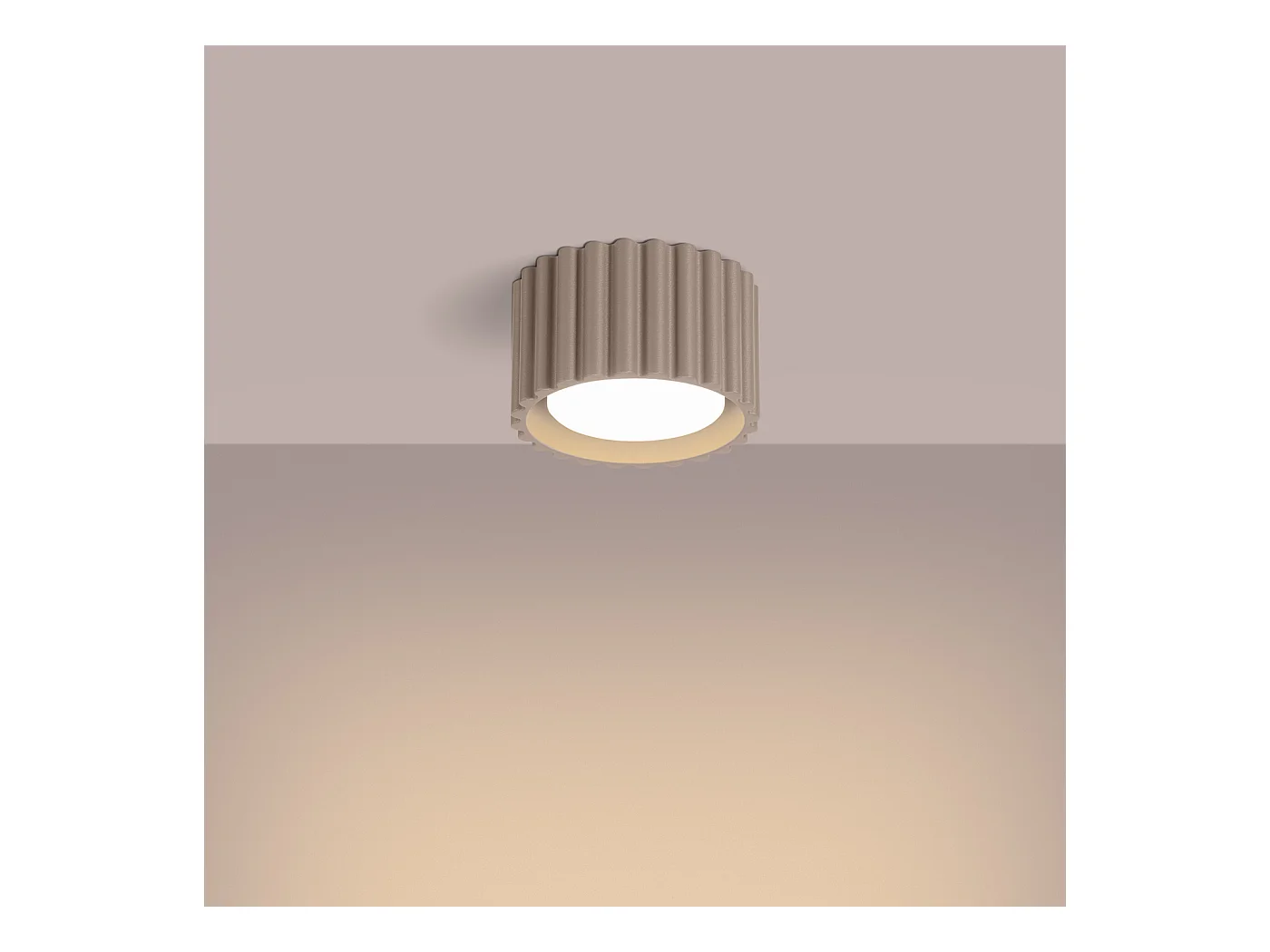 Plafonnier Aura Minimaliste En Aluminium - 1 Sources Lumineuses - L.10 X H.10 Cm - Taupe
