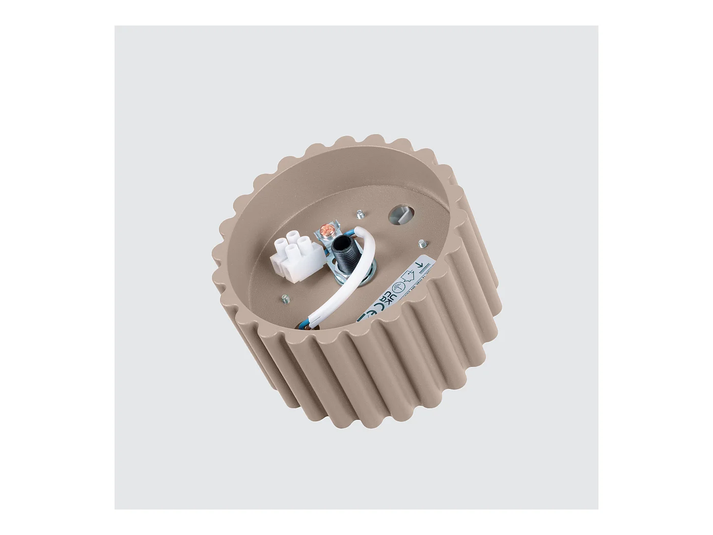 Plafonnier Aura Minimaliste En Aluminium - 1 Sources Lumineuses - L.10 X H.10 Cm - Taupe