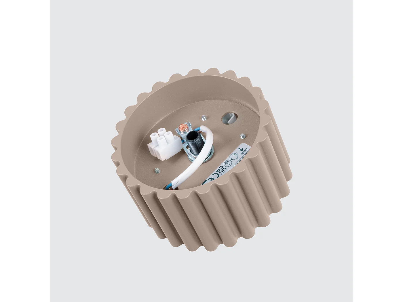 Plafonnier Aura Minimaliste En Aluminium - 1 Sources Lumineuses - L.10 X H.10 Cm - Taupe