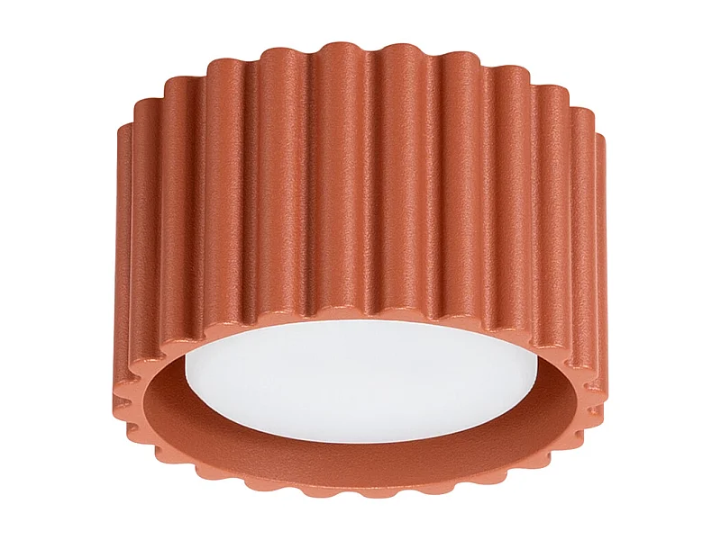 Plafonnier Aura Minimaliste En Aluminium - 1 Sources Lumineuses - L.10 X H.10 Cm - Ocre Rouge