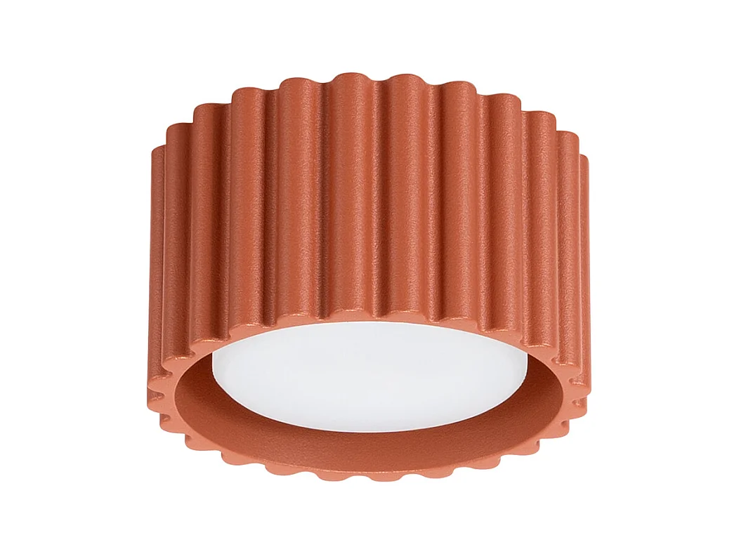 Plafonnier Aura Minimaliste En Aluminium - 1 Sources Lumineuses - L.10 X H.10 Cm - Ocre Rouge