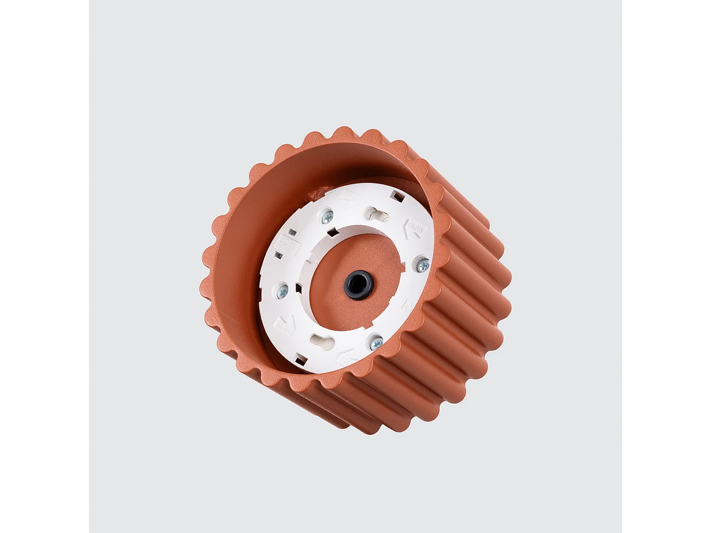 Plafonnier Aura Minimaliste En Aluminium - 1 Sources Lumineuses - L.10 X H.10 Cm - Ocre Rouge