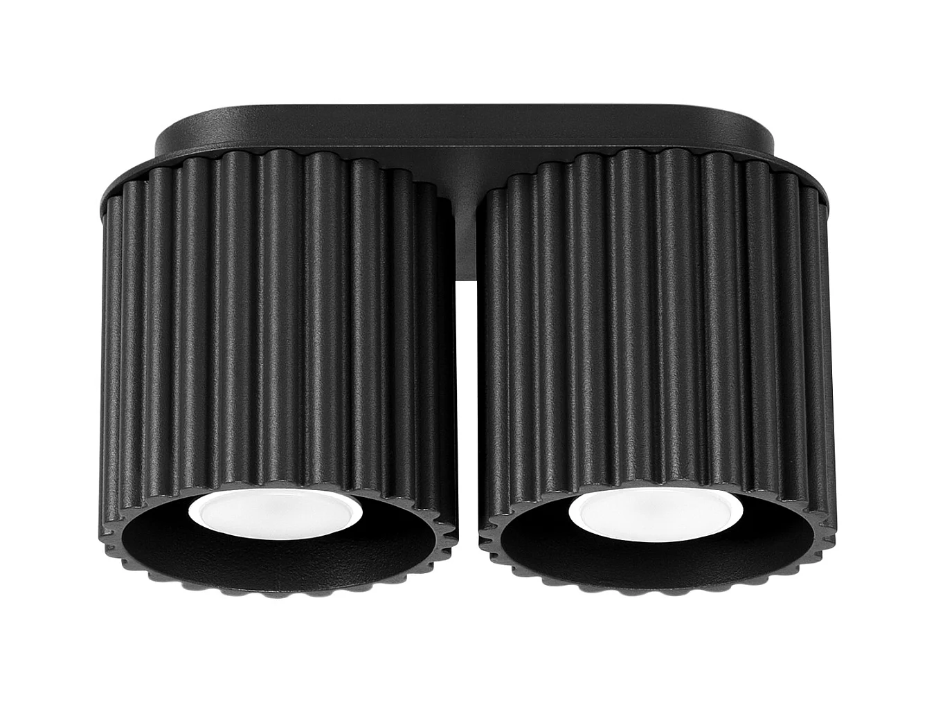 Plafonnier Aura Minimaliste En Aluminium - 2 Sources Lumineuses - L.21 X H.12 Cm - Noir