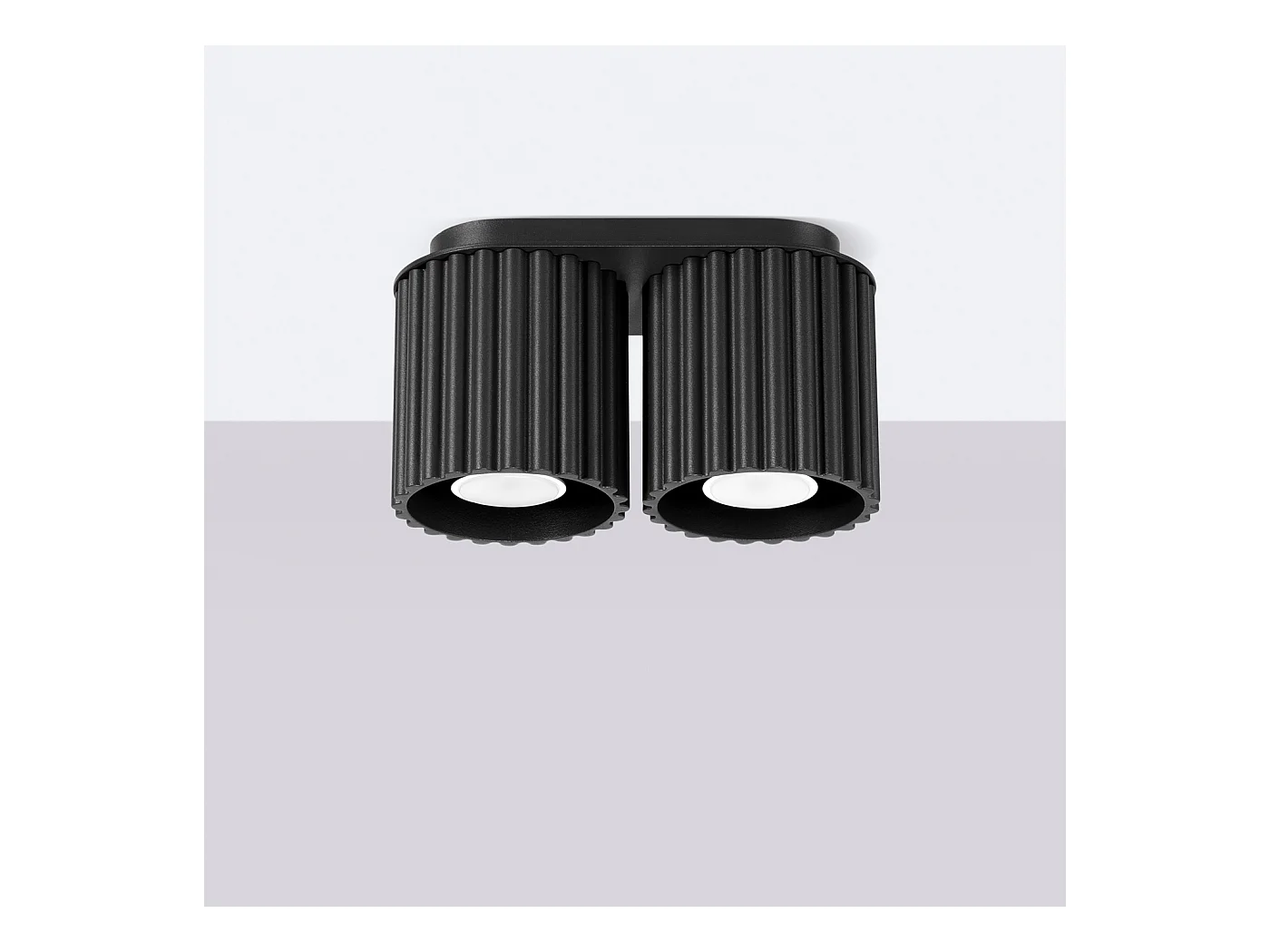 Plafonnier Aura Minimaliste En Aluminium - 2 Sources Lumineuses - L.21 X H.12 Cm - Noir