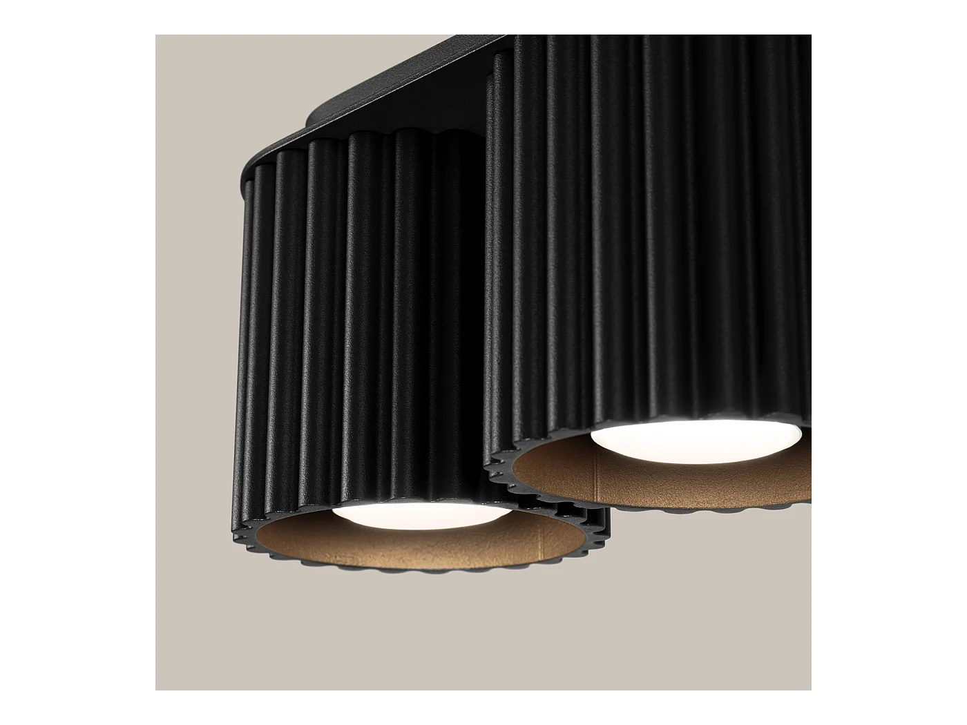 Plafonnier Aura Minimaliste En Aluminium - 2 Sources Lumineuses - L.21 X H.12 Cm - Noir