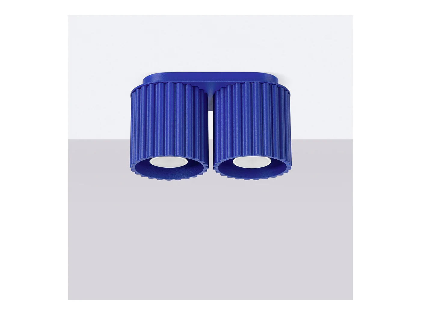 Deckenleuchte Aura Minimalistisch Aus  Aluminium - 2 Lichtquellen - L.21 X H. Cm - Ultramarin