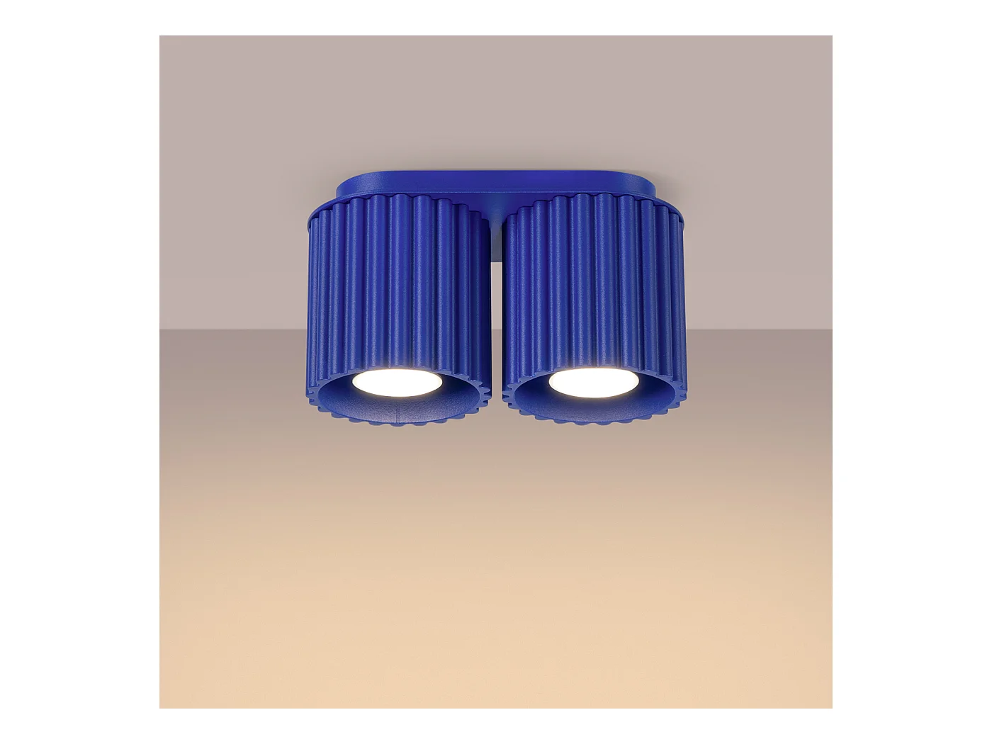 Deckenleuchte Aura Minimalistisch Aus  Aluminium - 2 Lichtquellen - L.21 X H. Cm - Ultramarin