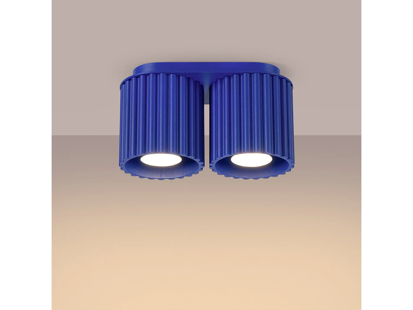 Plafonnier Aura Minimaliste En Aluminium - 2 Sources Lumineuses - L.21 X H.12 Cm - Outremer