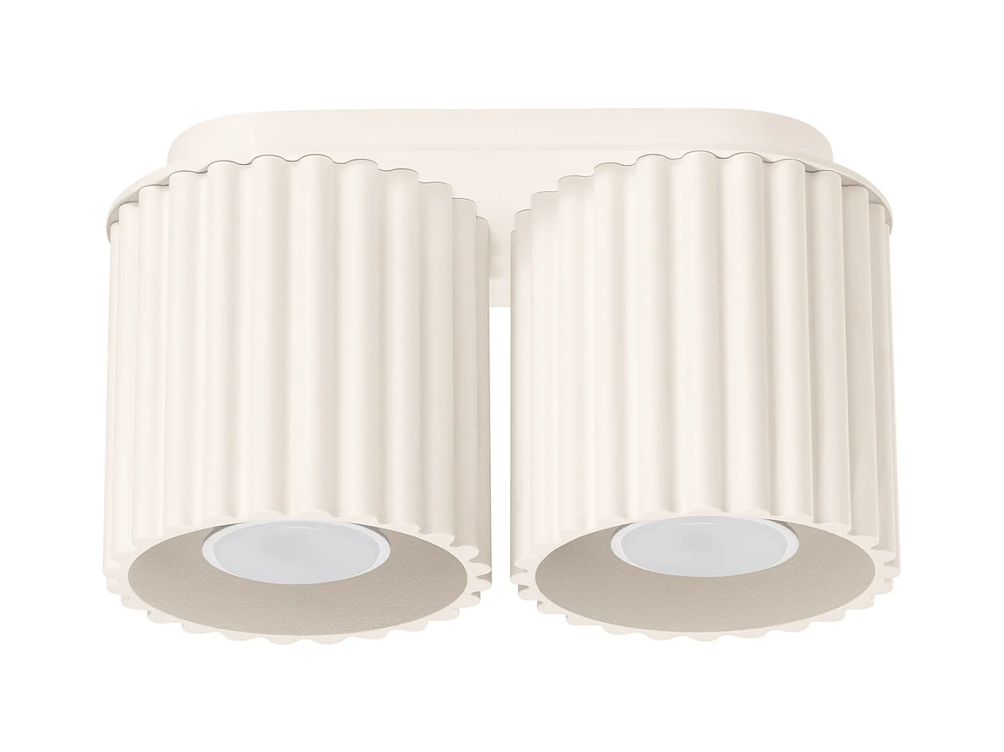 Deckenleuchte Aura Minimalistisch Aus  Aluminium - 2 Lichtquellen - L.21 X H. Cm - Beige