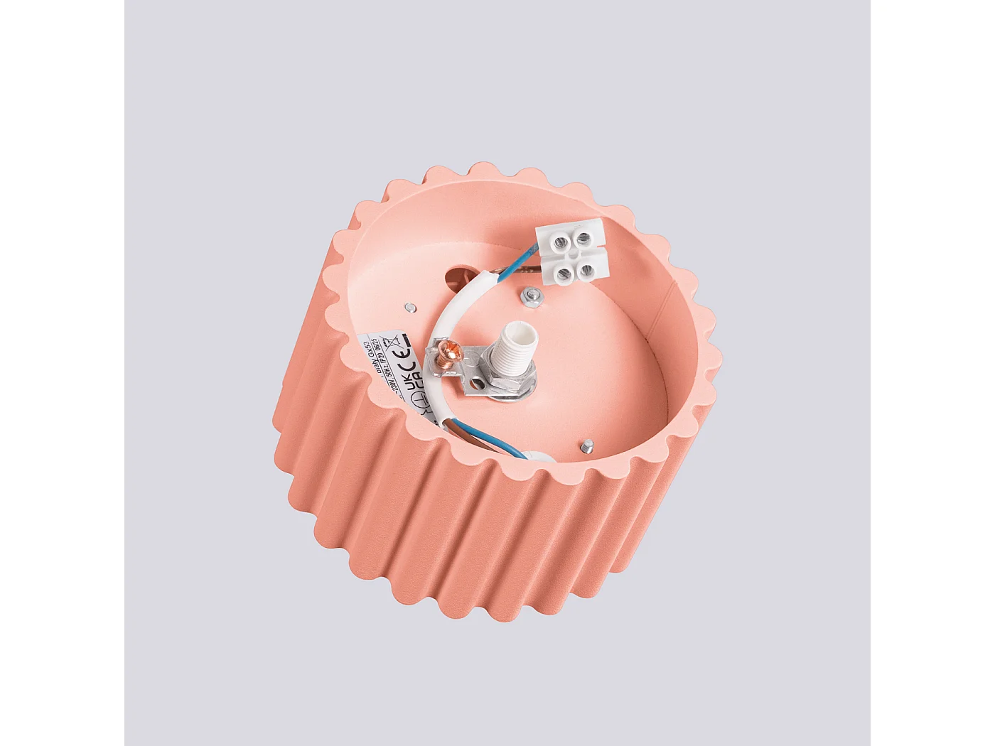 Deckenleuchte Aura Minimalistisch Aus  Aluminium - 1 Lichtquellen - L.10 X H. Cm - Pfirsichfarben