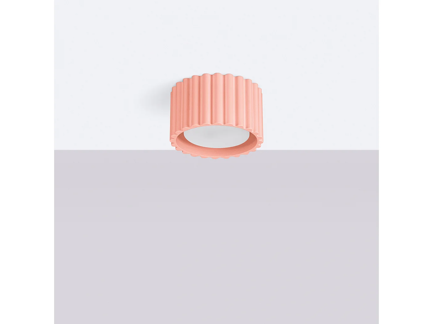 Plafonnier Aura Minimaliste En Aluminium - 1 Sources Lumineuses - L.10 X H.10 Cm - Pêche