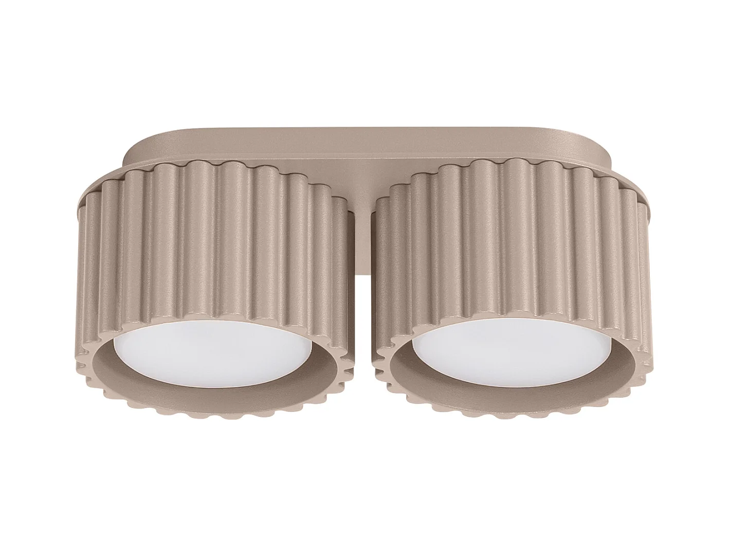 Plafonnier Aura Minimaliste En Aluminium - 2 Sources Lumineuses - L.21 X H.12 Cm - Taupe