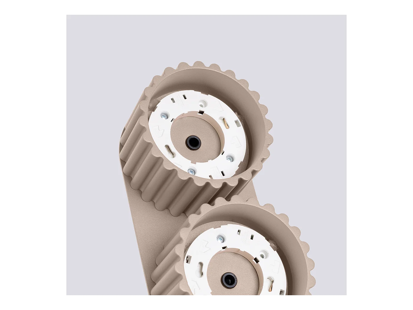 Plafonnier Aura Minimaliste En Aluminium - 2 Sources Lumineuses - L.21 X H.12 Cm - Taupe