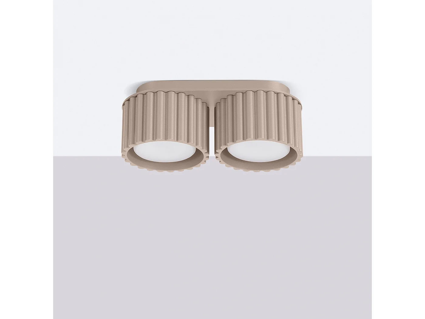 Lampa Sufitowa Minimalistyczny Aura, Aluminium - 2 Źródło - L.21 X H.12 Cm - Taupe