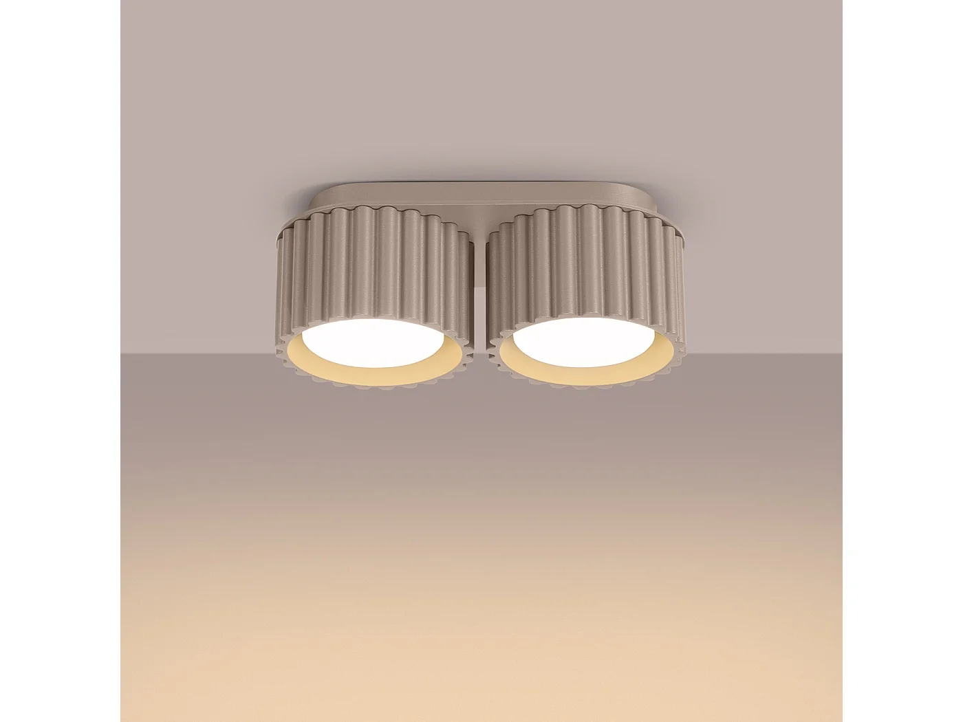 Lampa Sufitowa Minimalistyczny Aura, Aluminium - 2 Źródło - L.21 X H.12 Cm - Taupe