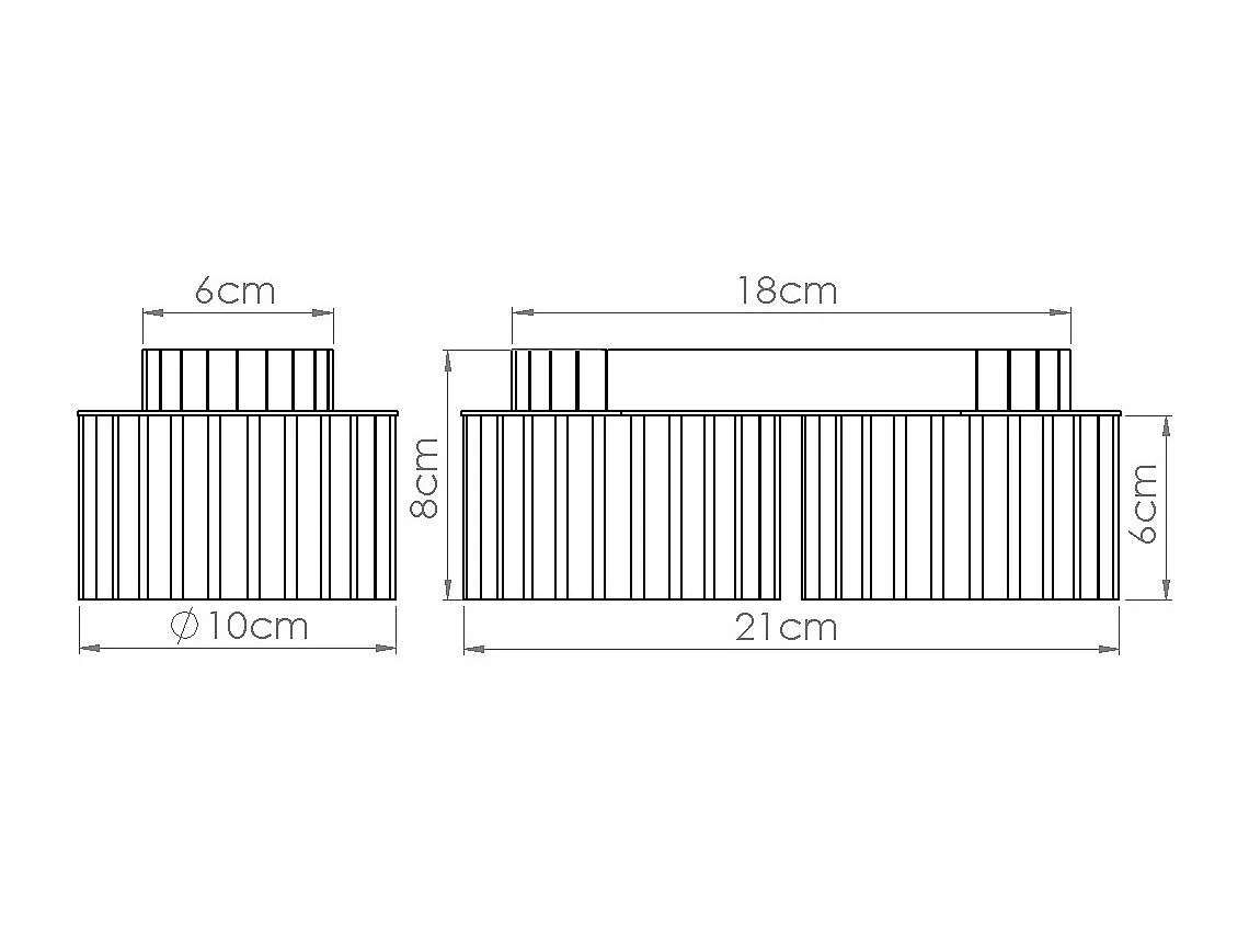 Lampa Sufitowa Minimalistyczny Aura, Aluminium - 2 Źródło - L.21 X H.12 Cm - Taupe