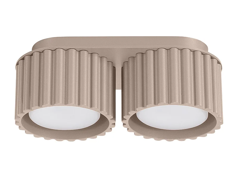 Deckenleuchte Aura Minimalistisch Aus  Aluminium - 2 Lichtquellen - L.21 X H. Cm - Taupe