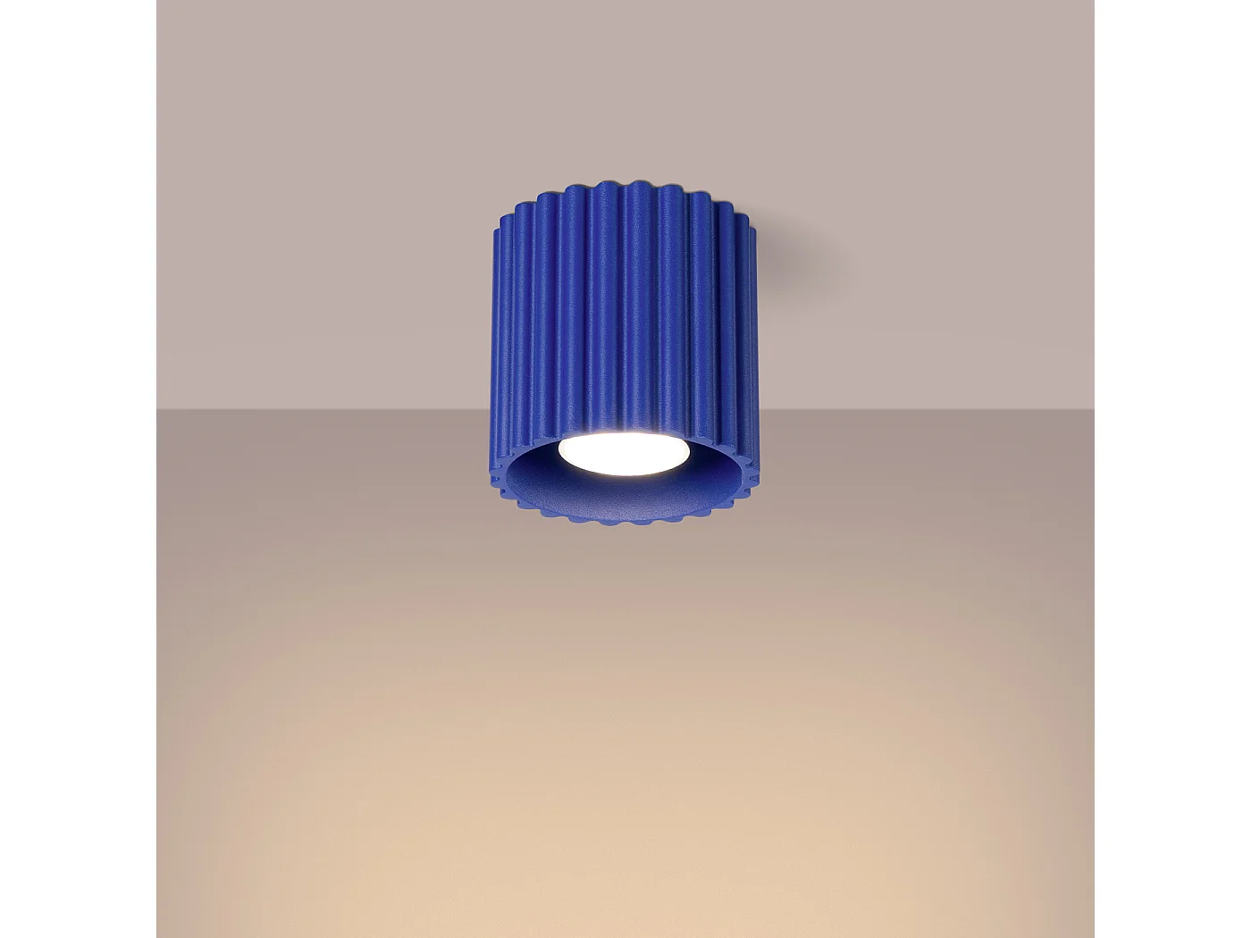 Deckenleuchte Aura Minimalistisch Aus  Aluminium - 1 Lichtquellen - L.10 X H. Cm - Ultramarin