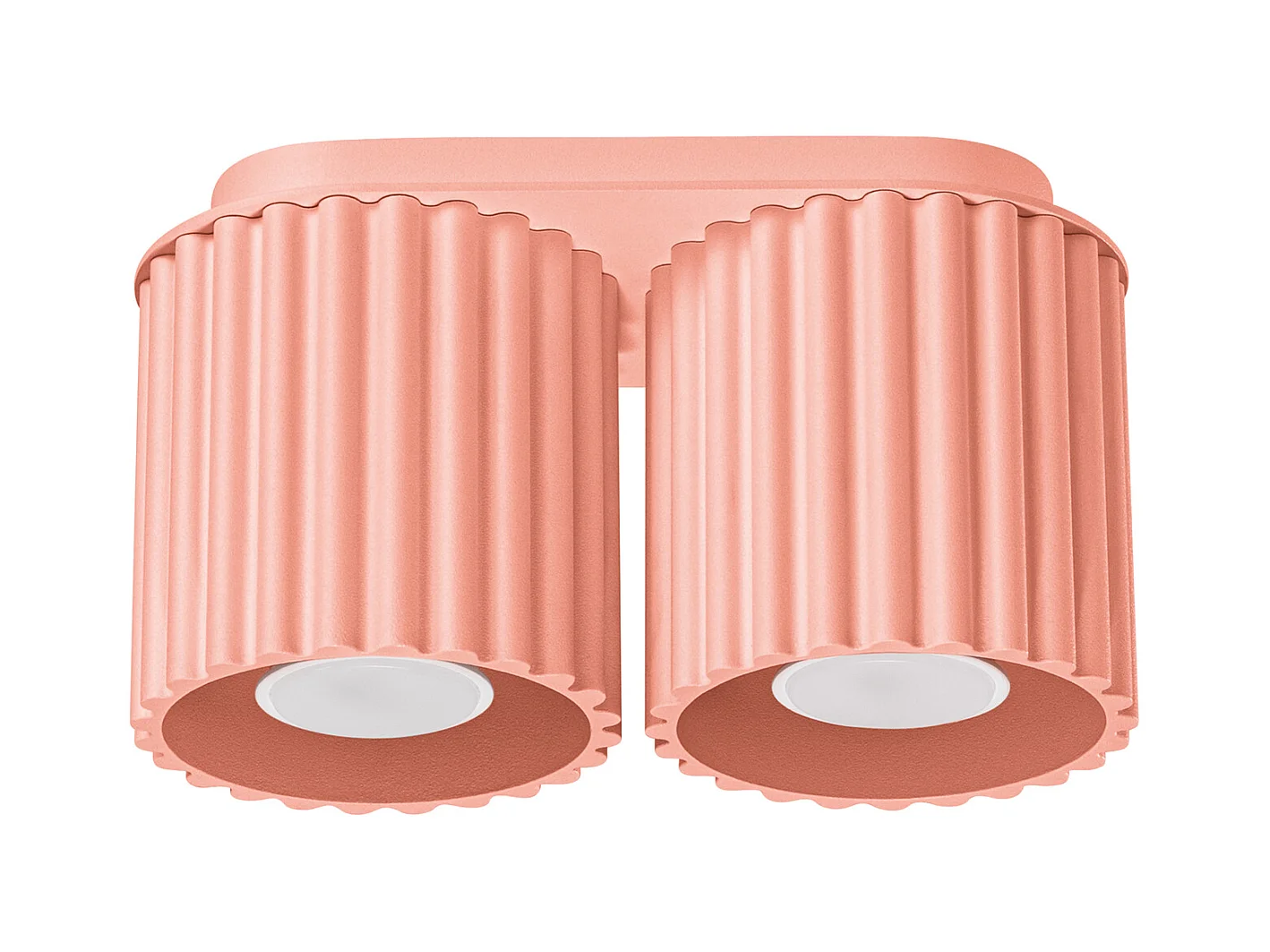 Plafonnier Aura Minimaliste En Aluminium - 2 Sources Lumineuses - L.21 X H.12 Cm - Pêche