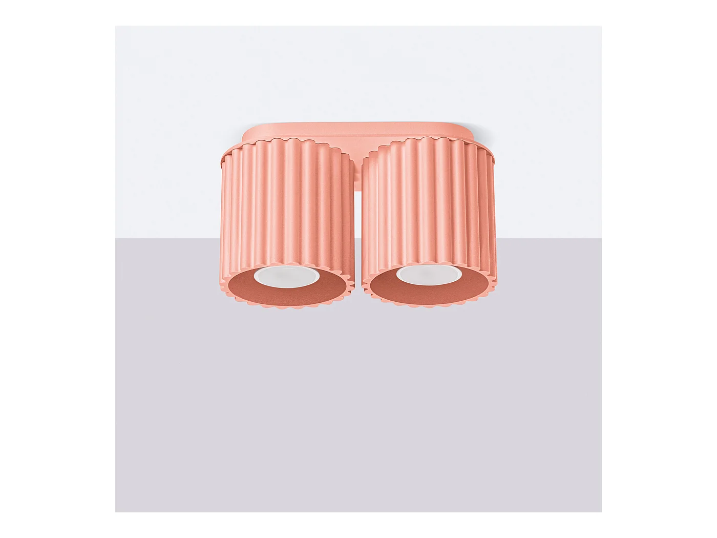 Plafonnier Aura Minimaliste En Aluminium - 2 Sources Lumineuses - L.21 X H.12 Cm - Pêche