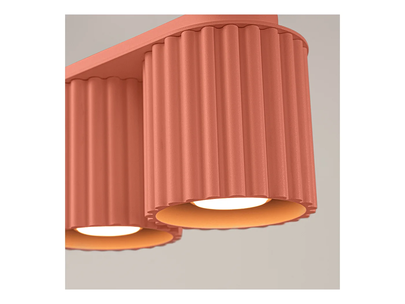 Plafonnier Aura Minimaliste En Aluminium - 2 Sources Lumineuses - L.21 X H.12 Cm - Pêche