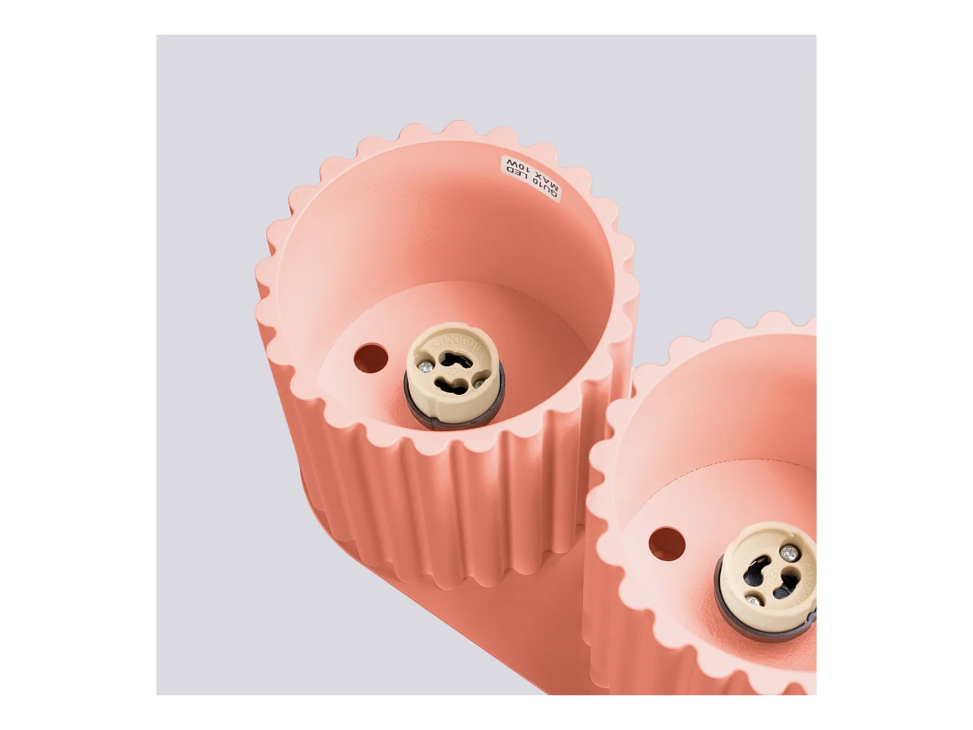 Plafonnier Aura Minimaliste En Aluminium - 2 Sources Lumineuses - L.21 X H.12 Cm - Pêche