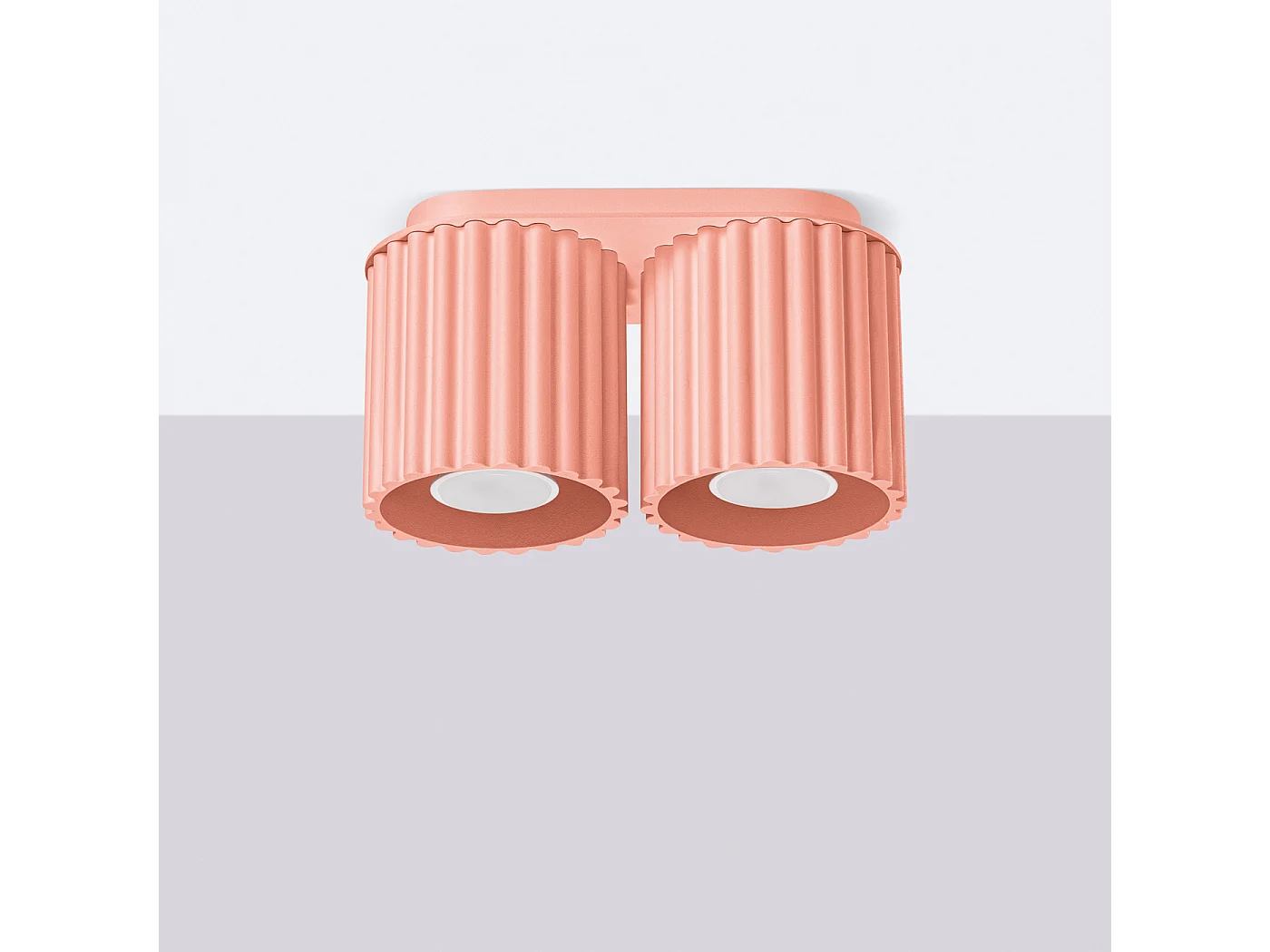 Plafonnier Aura Minimaliste En Aluminium - 2 Sources Lumineuses - L.21 X H.12 Cm - Pêche