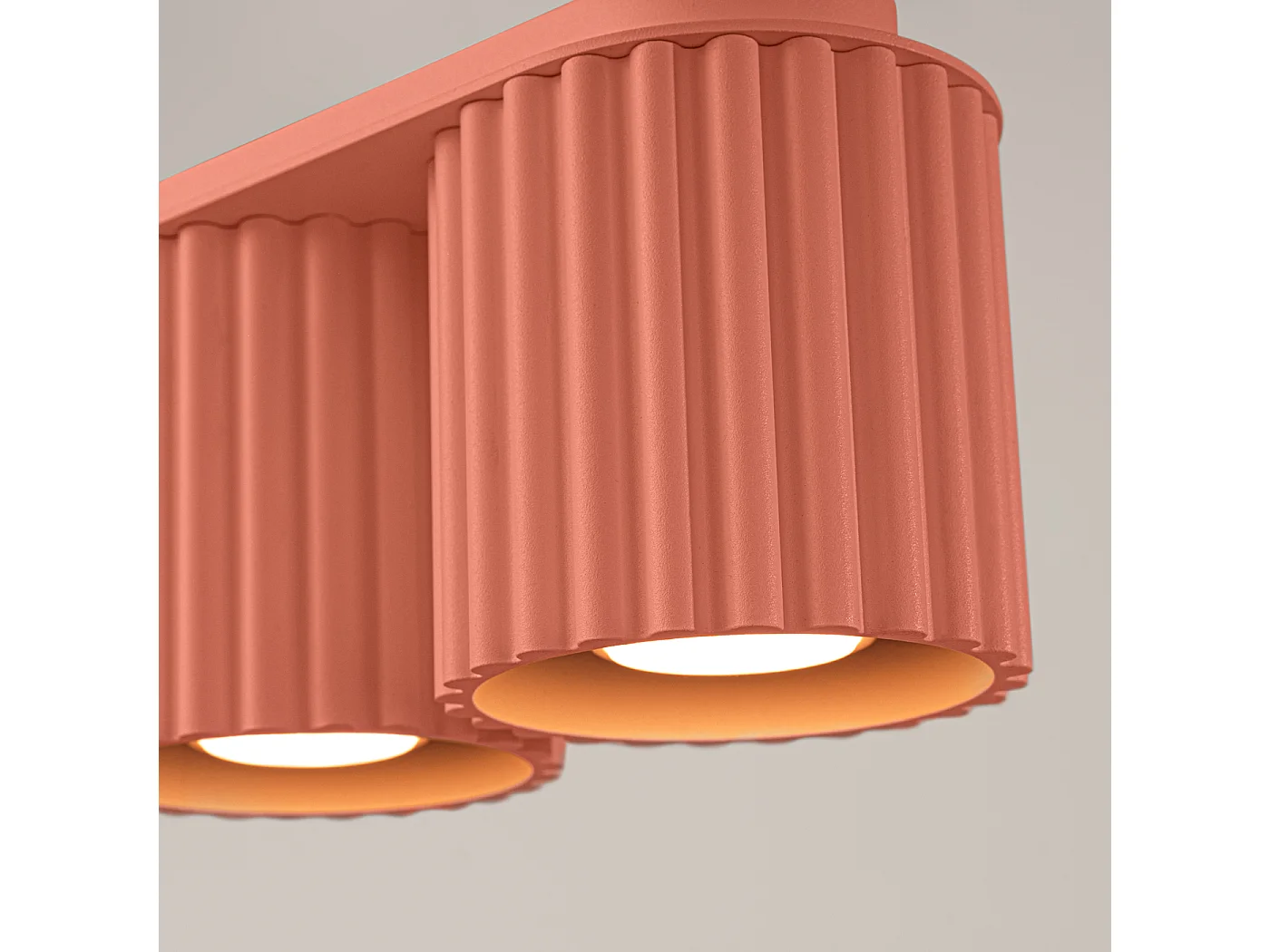 Plafonnier Aura Minimaliste En Aluminium - 2 Sources Lumineuses - L.21 X H.12 Cm - Pêche