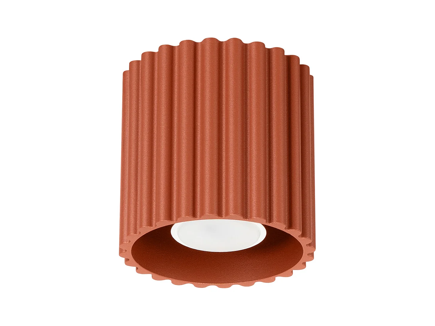 Plafonnier Aura Minimaliste En Aluminium - 1 Sources Lumineuses - L.10 X H.10 Cm - Ocre Rouge