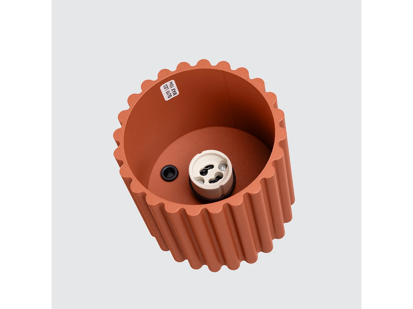 Plafonnier Aura Minimaliste En Aluminium - 1 Sources Lumineuses - L.10 X H.10 Cm - Ocre Rouge