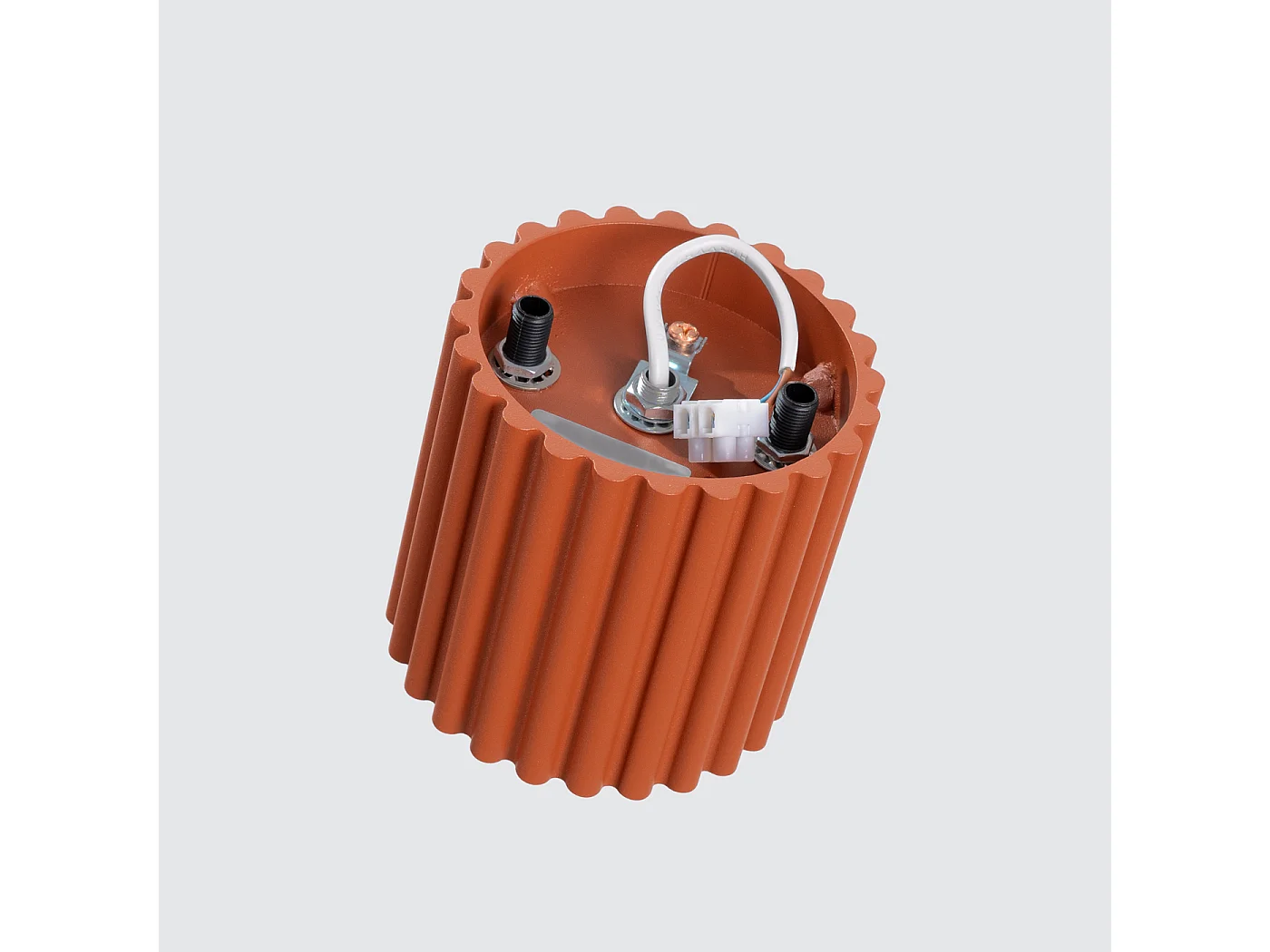 Plafonnier Aura Minimaliste En Aluminium - 1 Sources Lumineuses - L.10 X H.10 Cm - Ocre Rouge