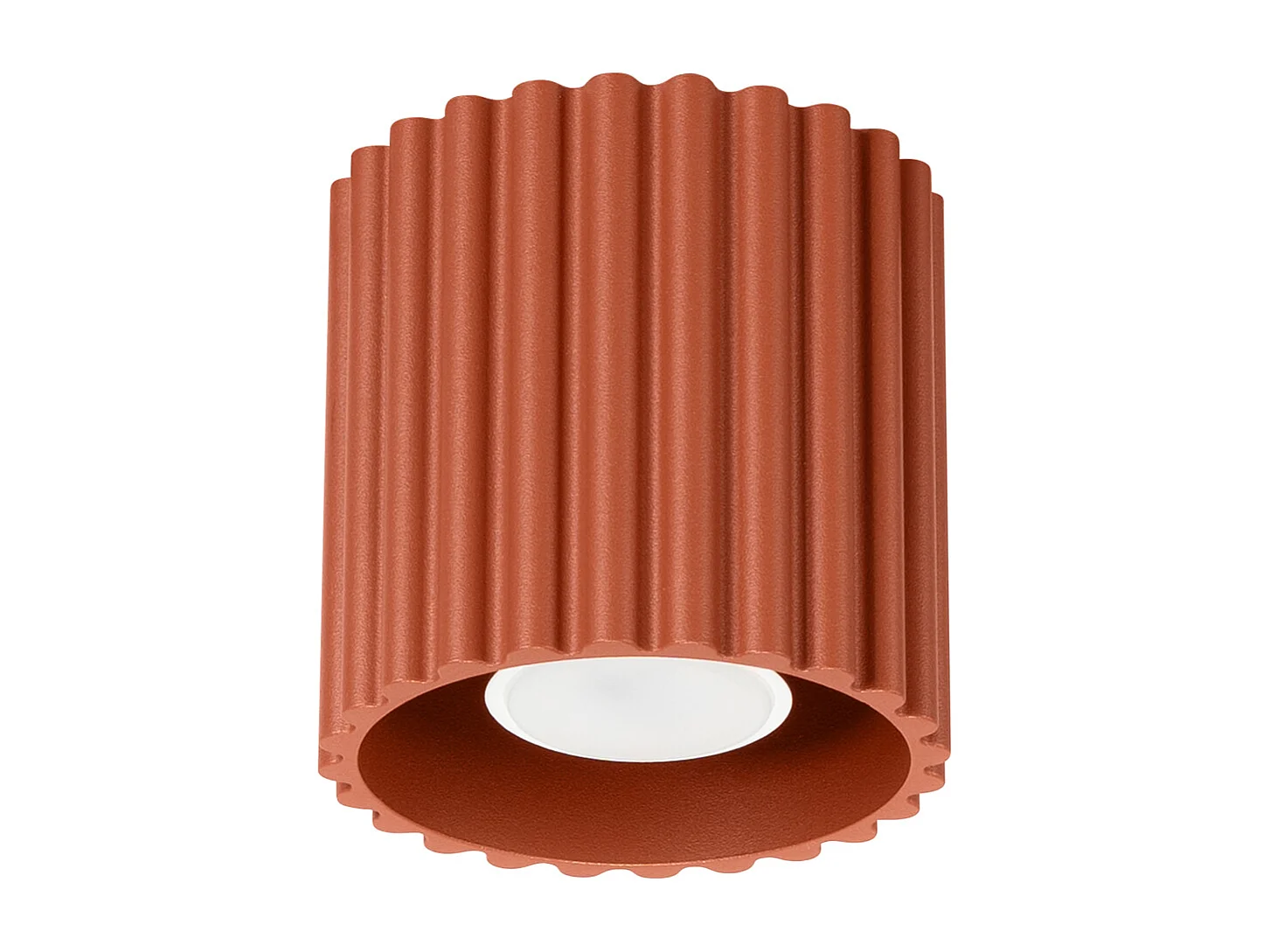 Plafonnier Aura Minimaliste En Aluminium - 1 Sources Lumineuses - L.10 X H.10 Cm - Ocre Rouge