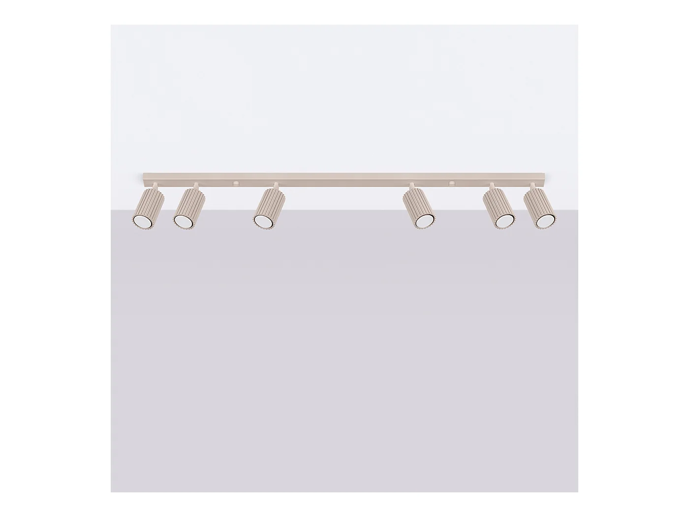 Plafonnier Karbon Minimaliste En Aluminium - 6 Sources Lumineuses - L.117 X H.16,5 Cm - Taupe