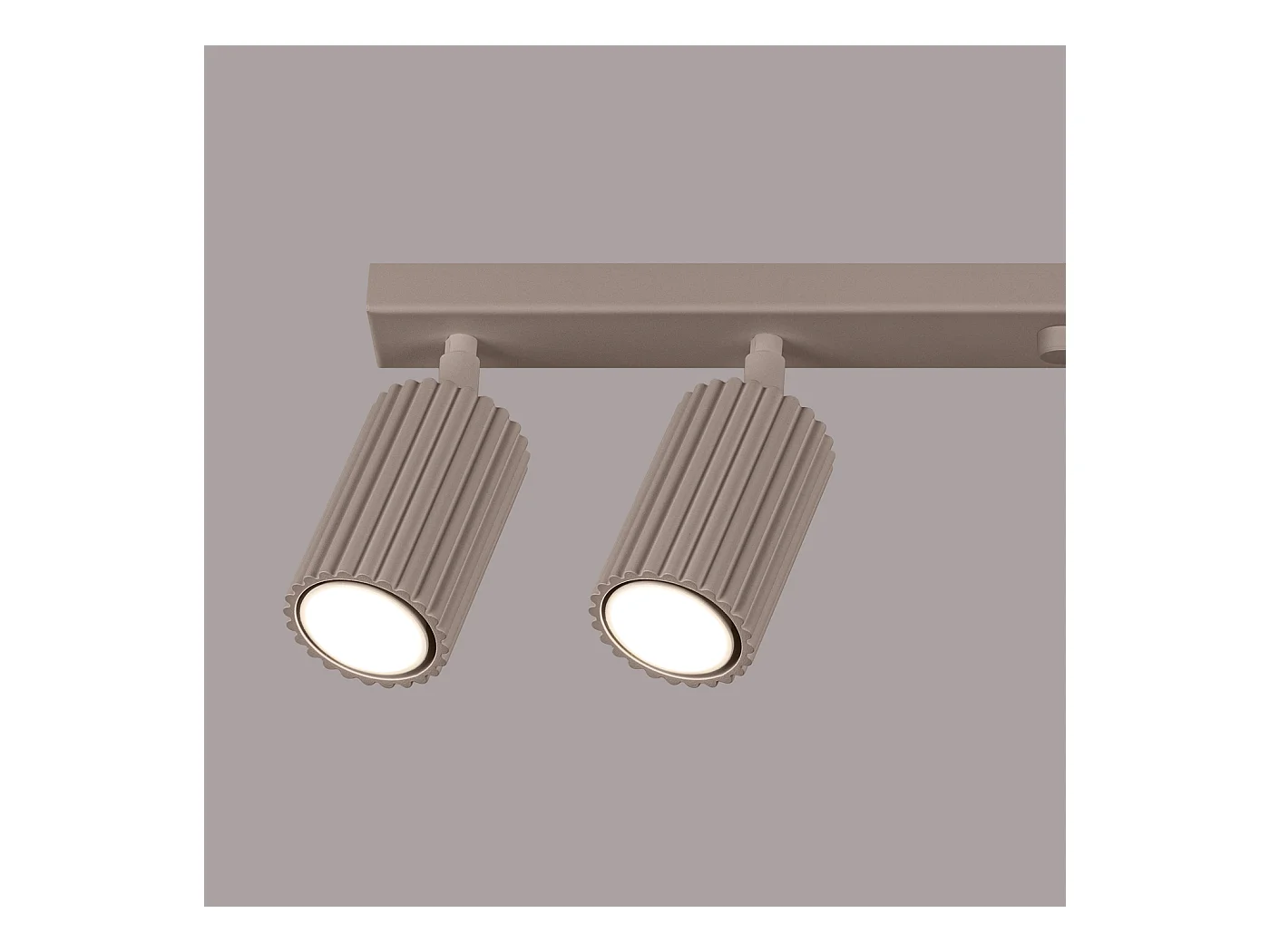 Plafonnier Karbon Minimaliste En Aluminium - 6 Sources Lumineuses - L.117 X H.16,5 Cm - Taupe