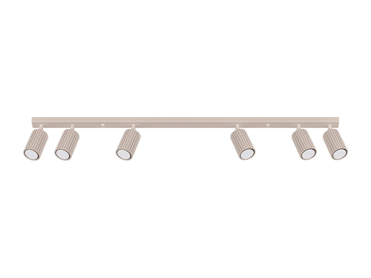 Plafonnier Karbon Minimaliste En Aluminium - 6 Sources Lumineuses - L.117 X H.16,5 Cm - Taupe