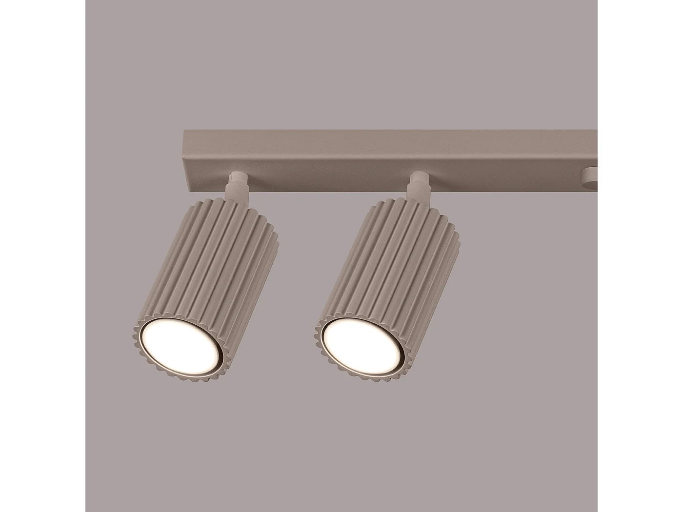 Plafonnier Karbon Minimaliste En Aluminium - 6 Sources Lumineuses - L.117 X H.16,5 Cm - Taupe
