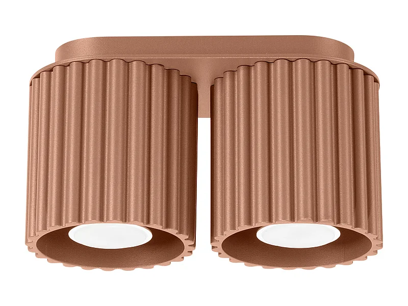 Plafondlamp Aura Minimalist Van  - 2 Lichtbronnen - L.21 X H.12 Cm - Mokka