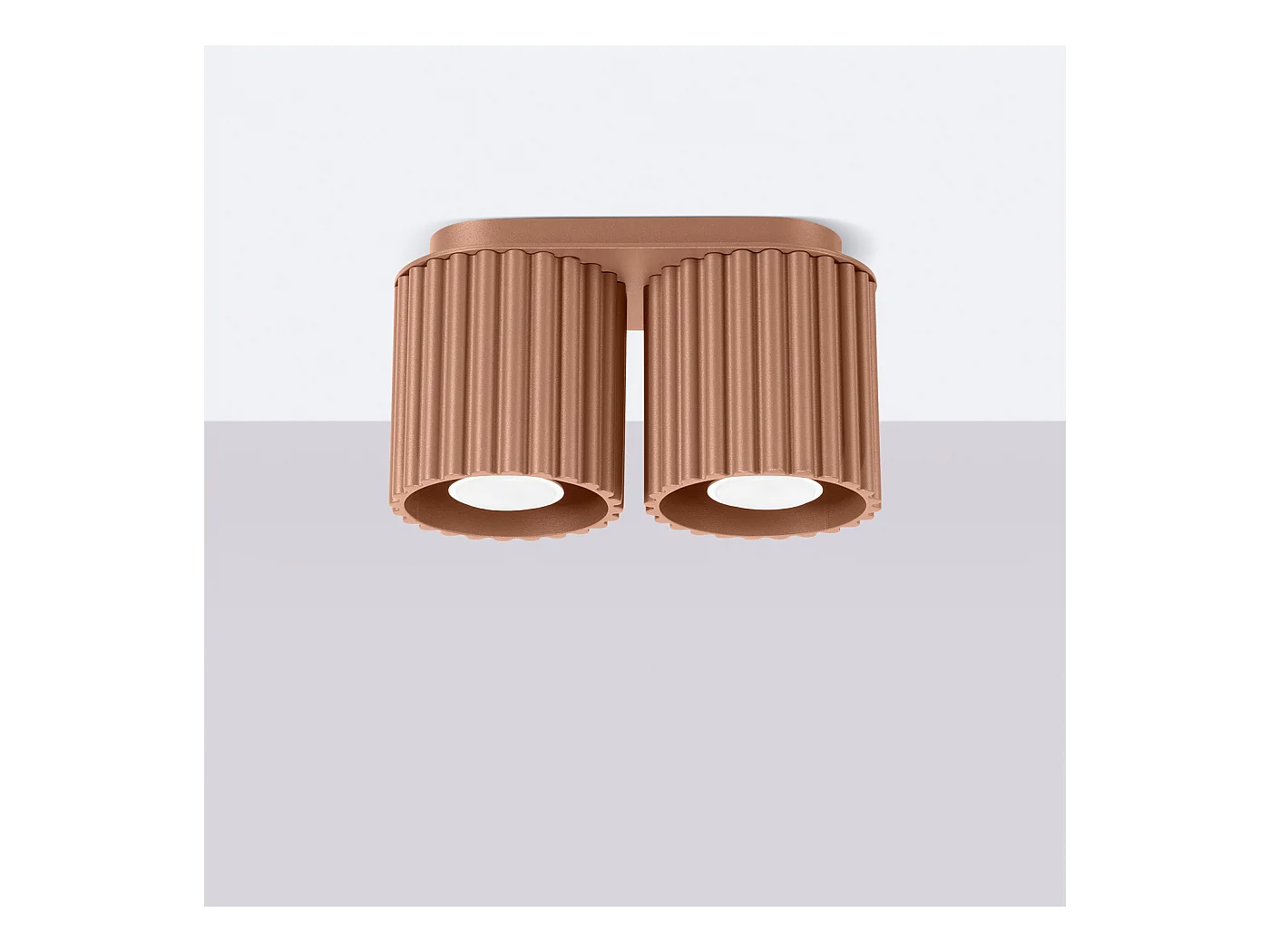 Deckenleuchte Aura Minimalistisch Aus  Aluminium - 2 Lichtquellen - L.21 X H. Cm - Mokka