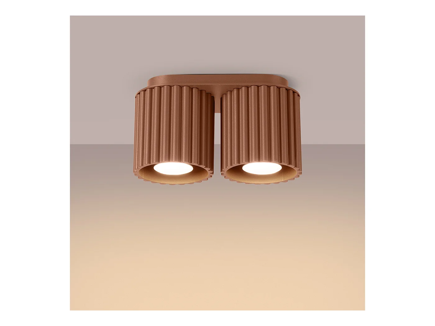 Deckenleuchte Aura Minimalistisch Aus  Aluminium - 2 Lichtquellen - L.21 X H. Cm - Mokka