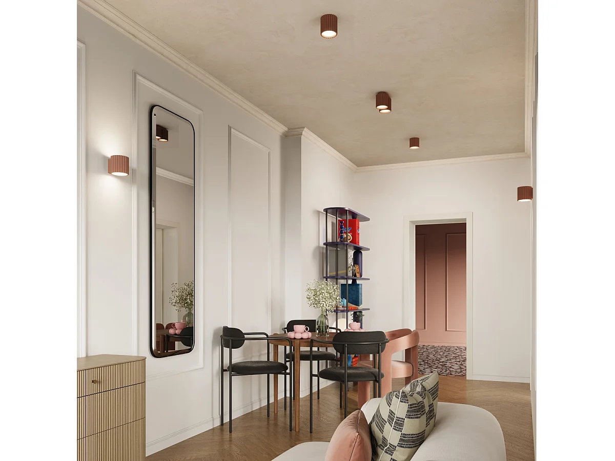 Deckenleuchte Aura Minimalistisch Aus  Aluminium - 2 Lichtquellen - L.21 X H. Cm - Mokka